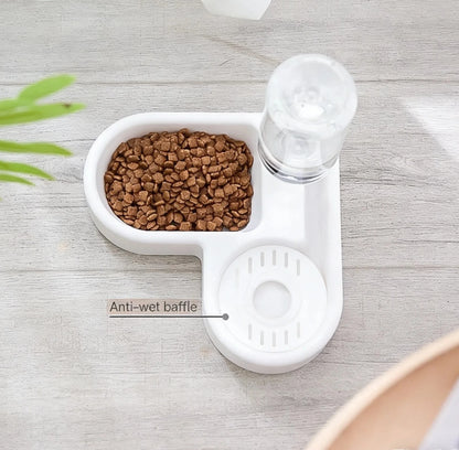 Double Dog and Cat Bowl-Pet and Food Bowl Set With, Pet Feeding Bowl Suitable for Cats and Small Dogs